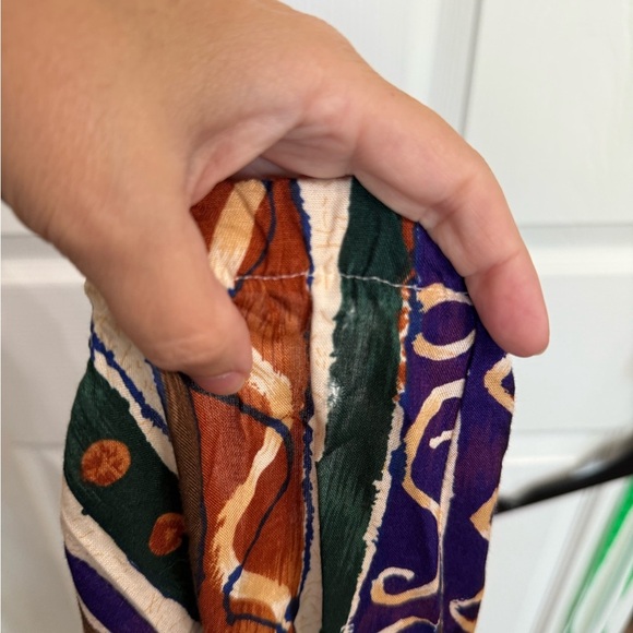 Vintage 90s Boho Abstract Print Skirt Women’s XL Earth Tones Knee Length - Picture 4 of 5